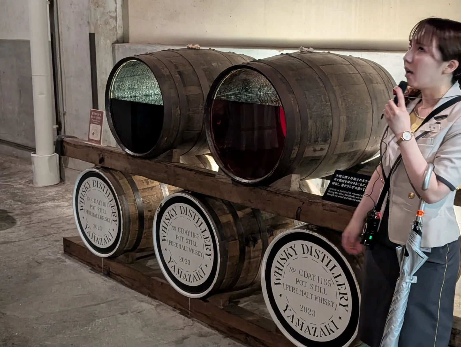 Barrels inside the Yamazaki Distillery