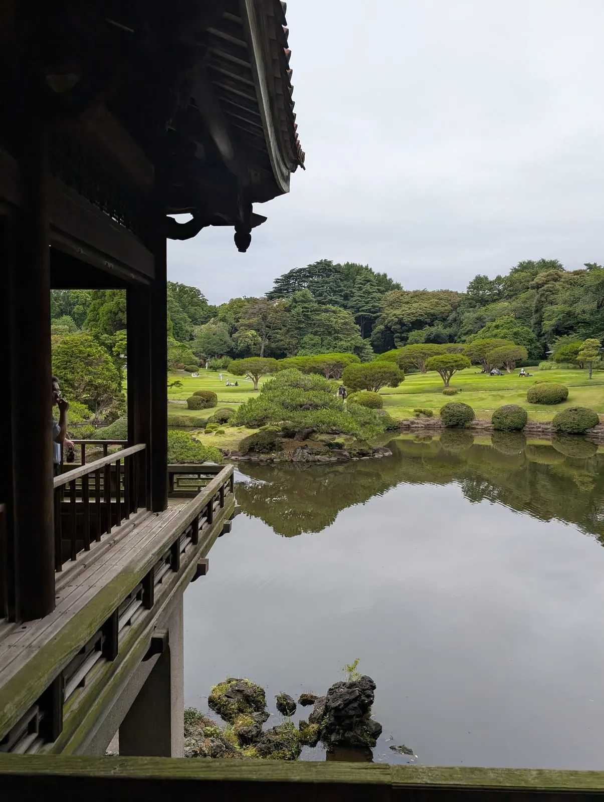 Pond and garden view at Shinjuku Gyoen